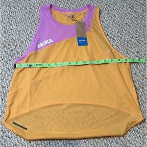HOKA GLIDE TANK TOP WOMEN SIZE M ORANGE/ PURPLE SLIM FIT LIGHTWEIGHT RUNNER